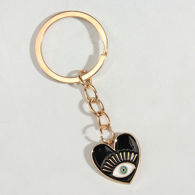 Wholesale Metal Heart Devil Eye Keychain